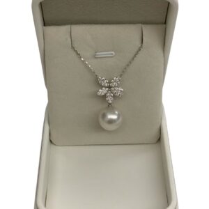 18k南洋珠鑽石頸鏈*