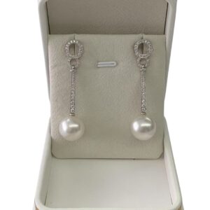 18k金鑽石南洋珠耳環