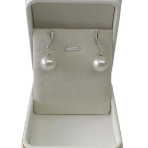 18k金配鑽南洋珠耳環